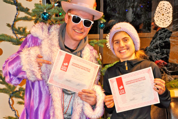 Campers passing their CASI Snowboard Instructor Course Whistler Canada Level 1