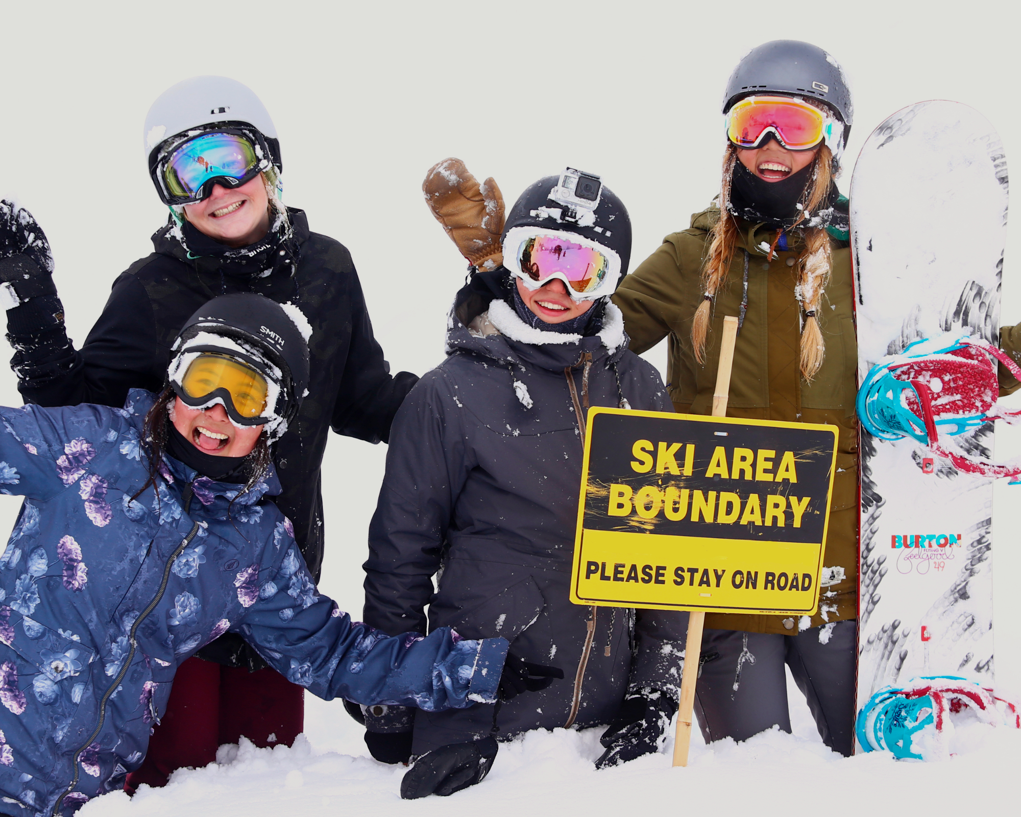 Group of campers in Women's Snowboard Camp