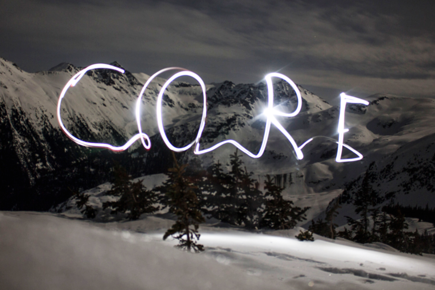 Light Painting Ski Snowboard Camp Whistler Canada