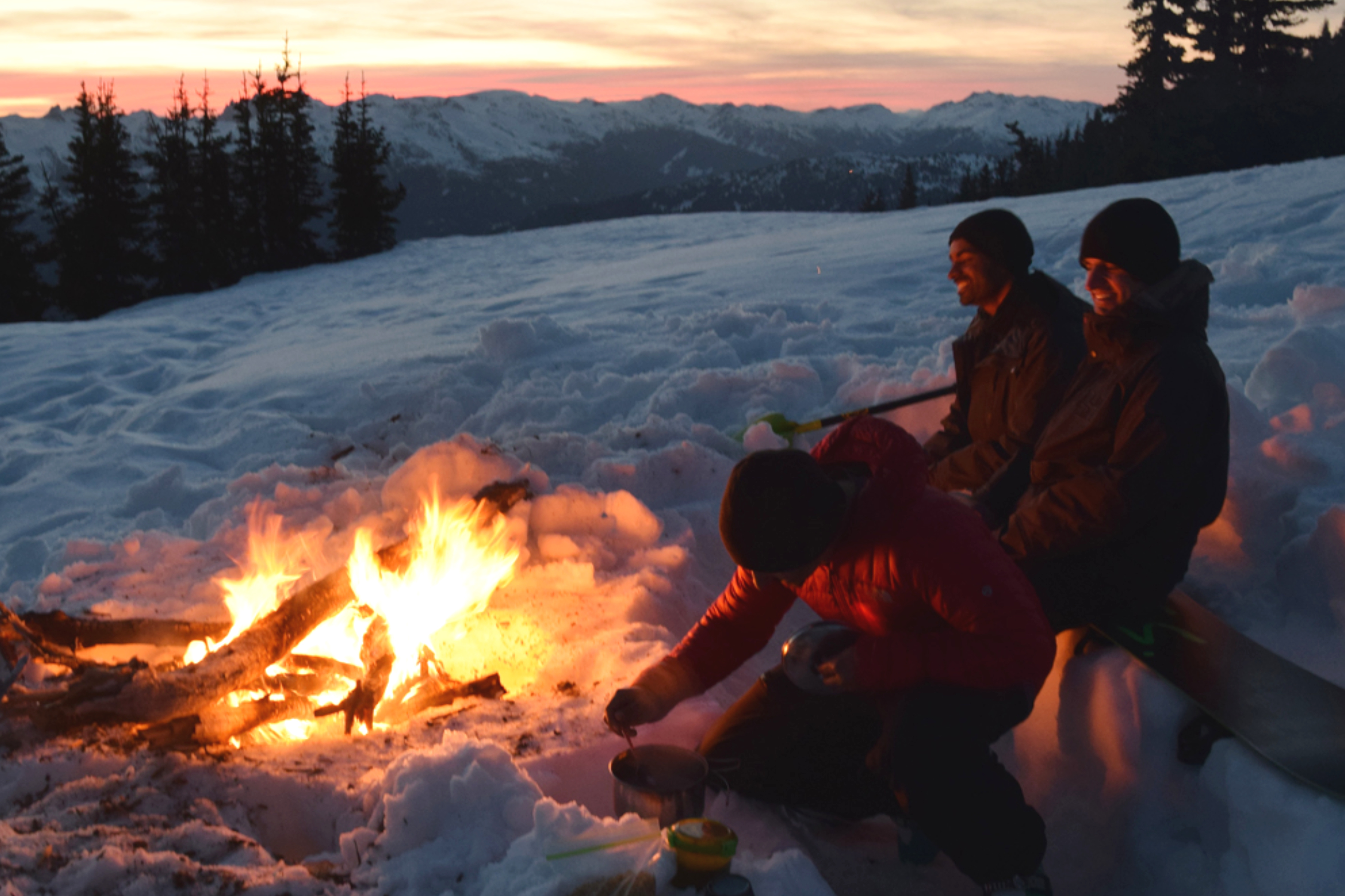 Winter Backcounty Camp Fire